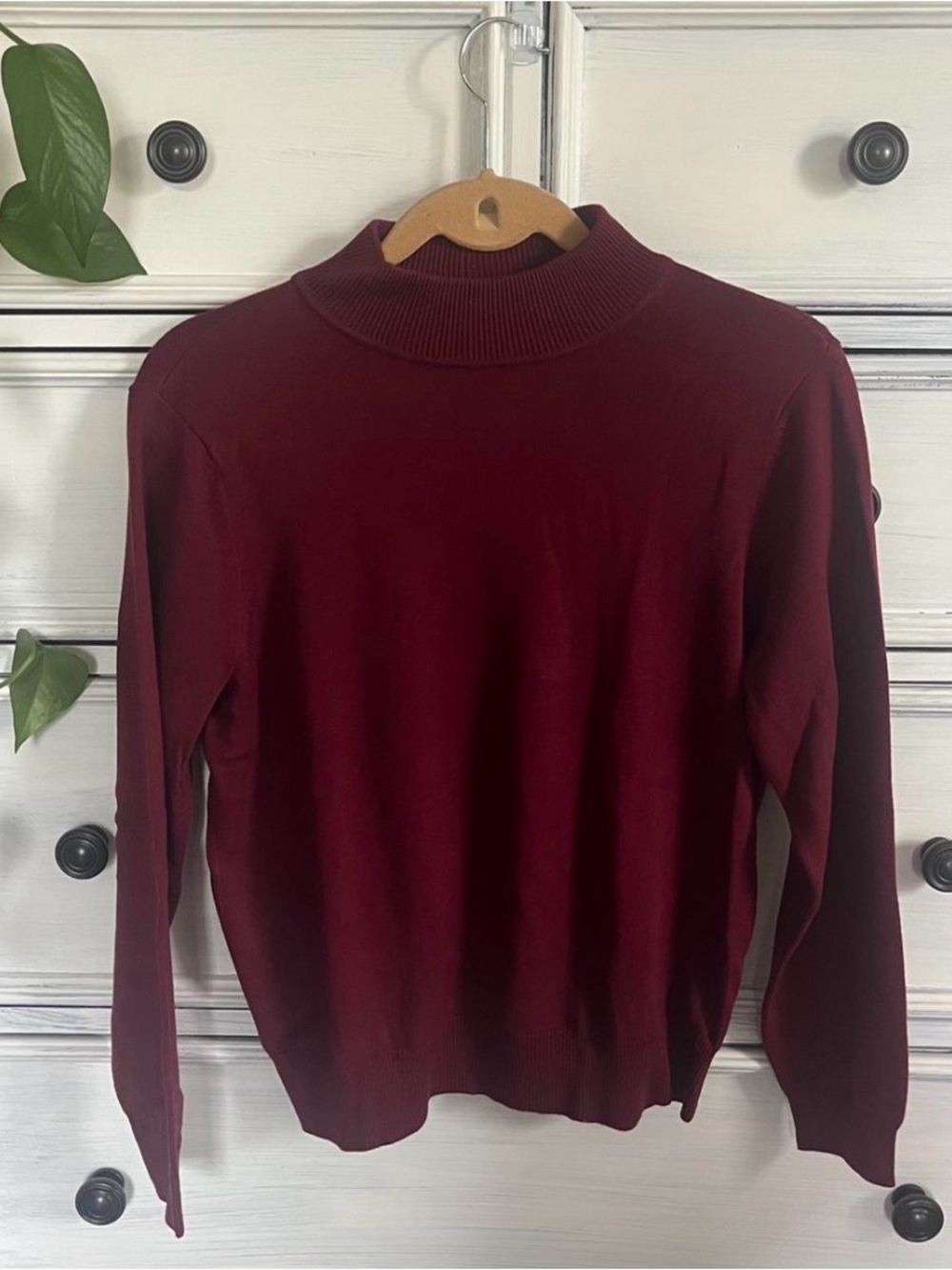 Women's Burgundy Turtleneck Sweater